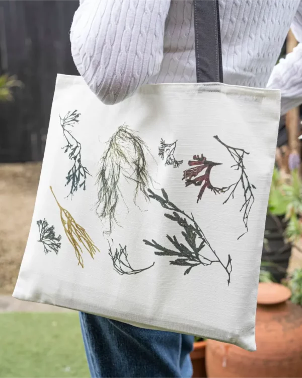 Assorted Seaweed Cotton / Linen Tote Bag by Nicola Weldon - Coastal tote bag with assorted seaweed patterns