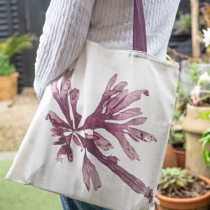 Purple Dulse Seaweed Cotton / Linen Tote Bag by Nicola Weldon - Coastal tote bag with seaweed designs