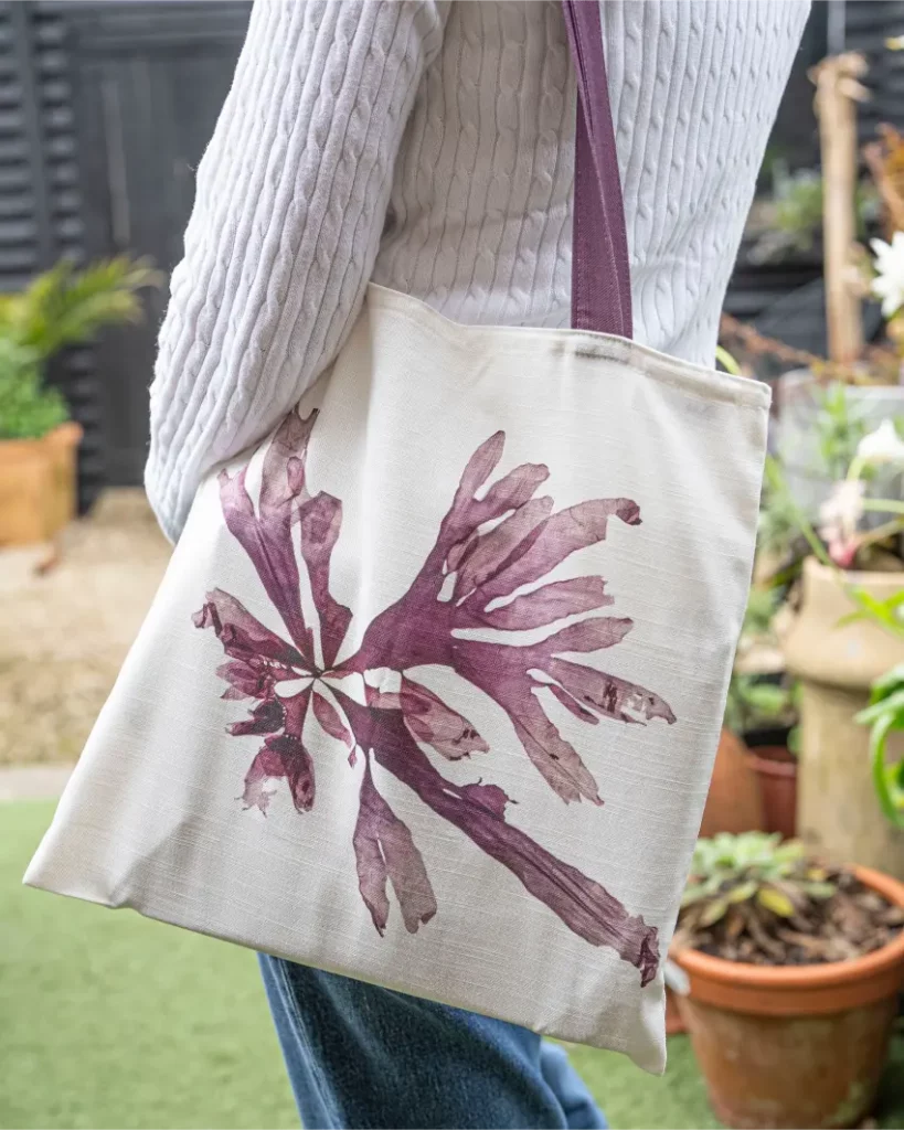 Purple Dulse Seaweed Cotton / Linen Tote Bag by Nicola Weldon - Coastal tote bag with seaweed designs