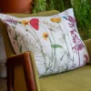 Colourful Wild Meadow Pillow by Nicola Weldon - Vibrant botanical home decor pillow