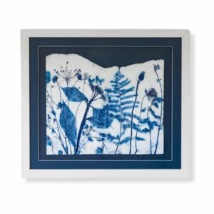 Blue / White Wild Meadow Mix by Nicola Weldon - Serene Irish artist depiction of a wild meadow in blue and white hues