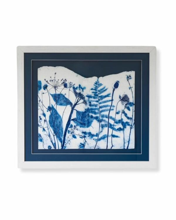 Blue / White Wild Meadow Mix by Nicola Weldon - Serene Irish artist depiction of a wild meadow in blue and white hues