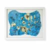 Blue And Yellow Climbing Clematis Ceramic Plaque by Nicola Weldon - Elegant Irish art with clematis flowers