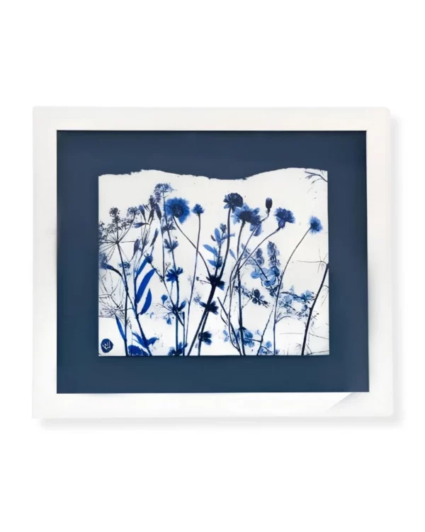 Small Meadow Mix (Blue/White) by Nicola Weldon - Serene Irish artist depiction of meadow flowers in blue and white hues