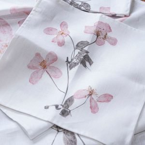 Climbing Clematis Napkin by Nicola Weldon - Elegant linen napkin with clematis design