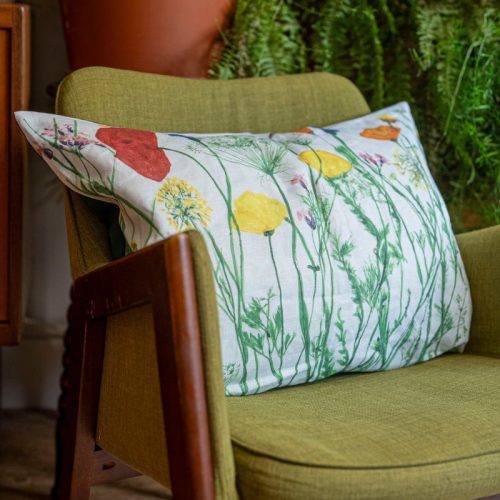 Colourful Poppy Mix Pillow by Nicola Weldon - Vibrant artistic home decor